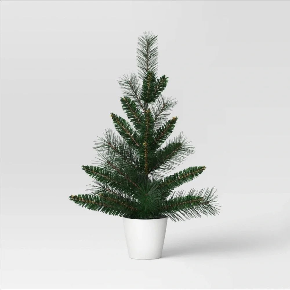 Christmas Two Potted Mini trees Wondershop